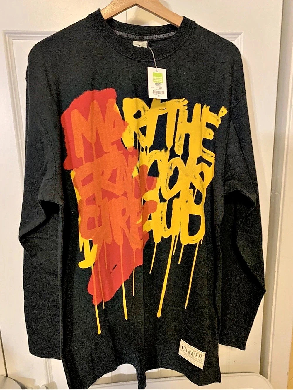 VTG Marithe Francois Girbaud Mens Sz XL Long Sleeve T Shirt Black NWT